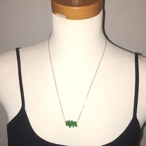 Hawaiian green sea glass necklace sterling silver